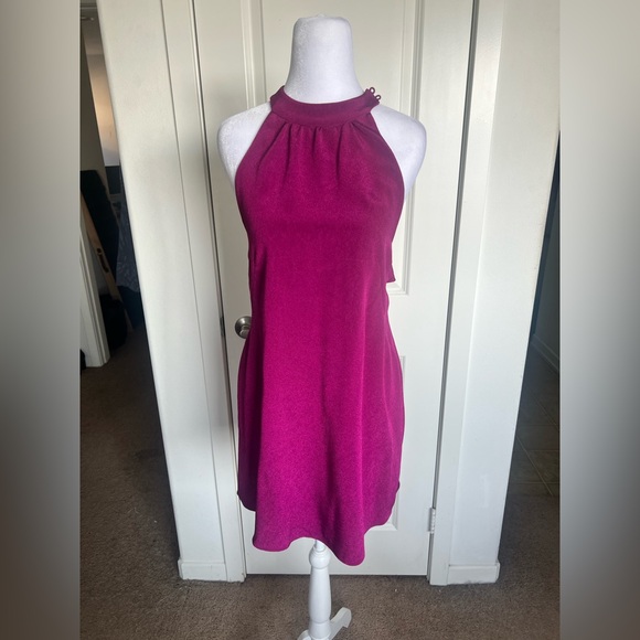 SAYLOR purple  Fabric with Gold Chain Detail dress - Picture 1 of 5